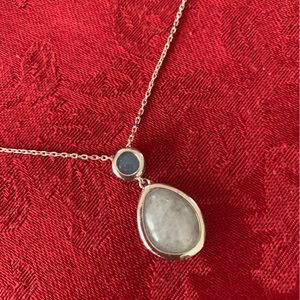 Pale blue stone pendant necklace